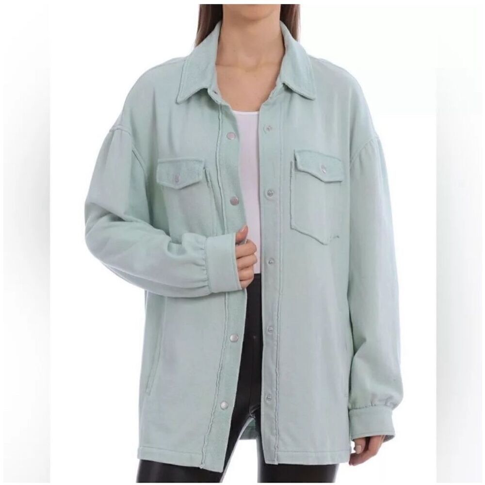 Avec Les Filles Seafoam green French Terry Pigment Dyed Shacket size M BIN R